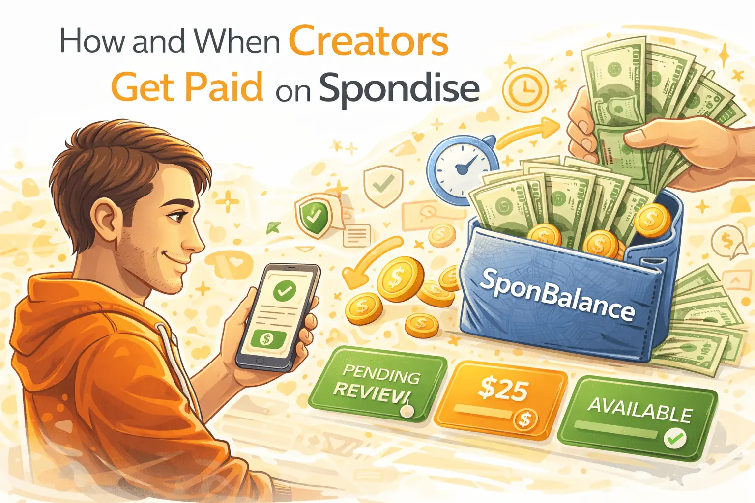 Creator payout flow on Spondise after sponsor approval